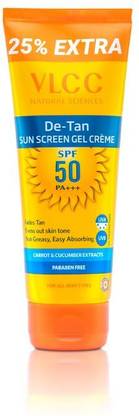 VLCC Sunscreen - SPF 50 PA+++ De-Tan Sunscreen Gel Crème - 50g
