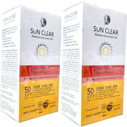 Sunclear Sunscreen - SPF 50 PA++++ Advance Sunscreen Gel Pack of 2
