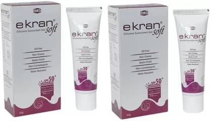 Ekran Sunscreen - SPF 50 PA+++ Silicon Sunscreen Gel SPF 50+ - SPF 50 PA+++ pack of 2