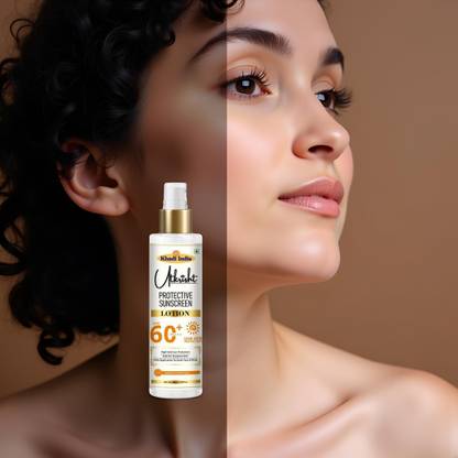Utkrisht Sunscreen - SPF 60+ PA+++ Khadi Sunscreen Lotion SPF 60 for UVA and UVB Rays Protection