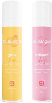 Aqualogica Sunscreen - SPF 50 PA+++ Ultimate Sunblock Duo, Reduces Sun Tan, Fights Pollution (2pc Sunscreen)