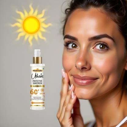 Utkrisht Sunscreen - SPF 60+ PA+++ Khadi Protective Sunscreen SPF 60 Lotion for Glowing Skin