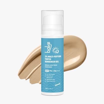 Bake Sunscreen - SPF 70 PA+++ 2% Multi Peptide Tinted Sunscreen SPF 70 PA+++ For Broad Spectrum Sunscreen