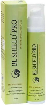 bl shield Sunscreen - SPF 50 PA++++ Pro invisible sunscreen gel,Non-comedogenic,matte finish