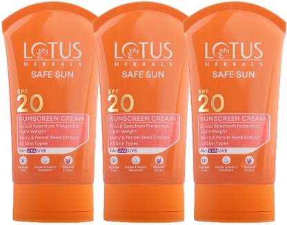 LOTUS HERBALS Sunscreen - SPF 20 Safe Sun Sunscreen Cream