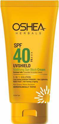 Oshea Herbals Sunscreen - SPF 50 PA+++ UV SHIELD MATTIFYING SUN BLOCK CREAM SPF 40 PA +++60Grams
