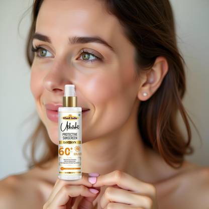 Utkrisht Sunscreen - SPF 60+ PA+++ Khadi Natural SPF 60 Lotion for Skin Health and Glow