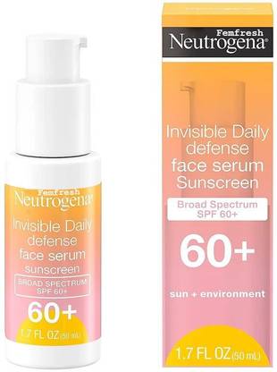 FEMFRESH Sunscreen - SPF 50 Neutrogena Invisible Daily Defense Face Serum with Broad Spectrum SPF 60+