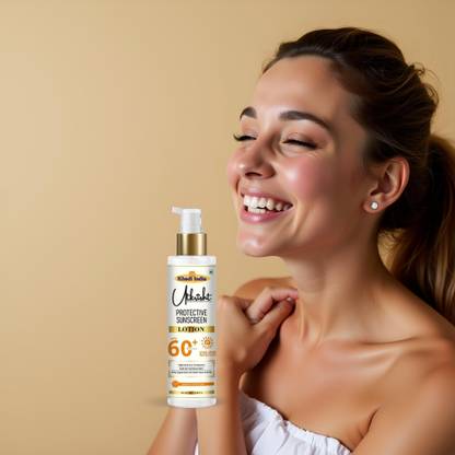 Utkrisht Sunscreen - SPF 60+ PA+++ Khadi Sunscreen Lotion SPF 60 for Light and Glowing Face