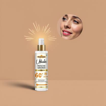 Utkrisht Sunscreen - SPF 60+ PA+++ Khadi SPF 60 Lotion for Skin Wellness and UV Safety