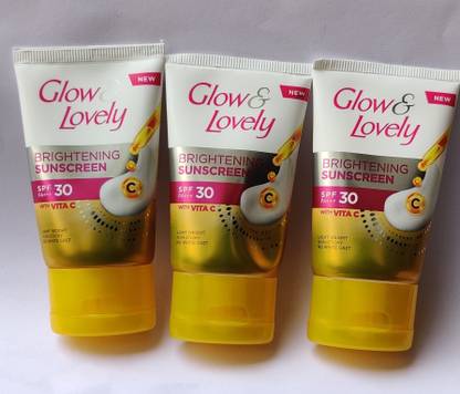 Glow & Lovely Sunscreen - SPF 50 PA+++ BRIGHTENING SUNSCREEN WITH VITAMIN C 30GRM X 3NIT