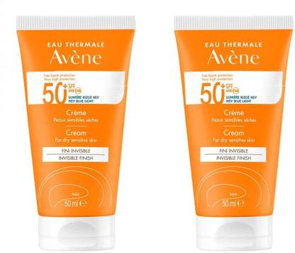 Avene Sunscreen - SPF 50 PA+ High Protection Sunscreen Cream,50 ml x Pack of 2