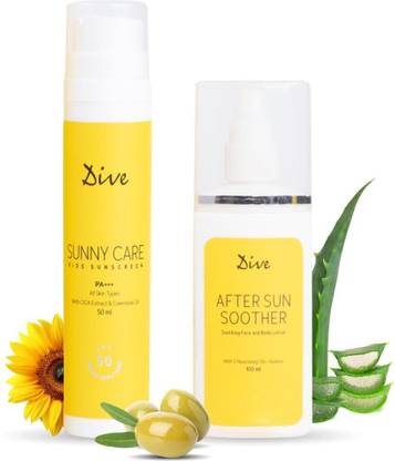 DIVE Sunscreen - SPF 50 PA+++ SPF 50 SUNNY CARE KIDS SUNSCREEN&AFTER SUN SOOTHER | Broad Spectrum for UVA/UVB