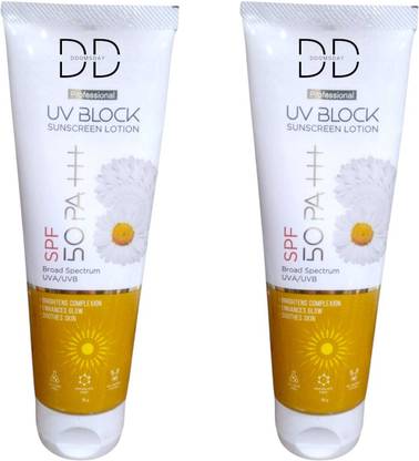 DOOMSDAY Sunscreen - SPF 50 PA+++ UV BLOCK SUNSCREEN LOTION FOR COMPLETE PROTECT SUN RAYS PACK OF- 75g x 2