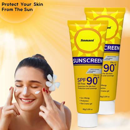 Sonavi Sunscreen - SPF 90+ PA+++ Hydrating & Lightweight | No White Cast | Ideal For All Skin Types
