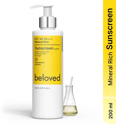 Beloved Sunscreen - SPF 30 PA+++ Mineral Sunscreen for Body and Face, Suncream with Niacinamide, non comedogenic