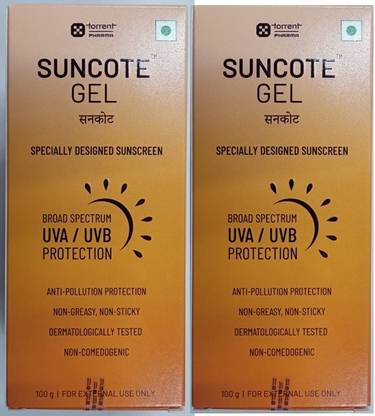 Suncote Sunscreen - SPF 50 PA+++ sunscreen gel pack of 2