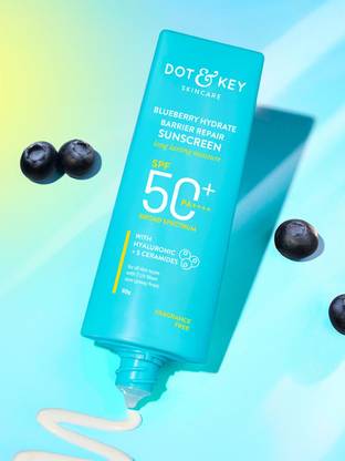 Dot & Key Sunscreen - SPF 50 PA++++ Blueberry Hydrate Barrier Repair For Dry &Sensitive Skin,NonGreasy Finish