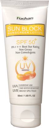Fuchan Sunscreen - SPF 50 PA+++ Sun Block SPF 50 For Broad Spectrum UV A, UV B & Blue Light Protection Sunscreen