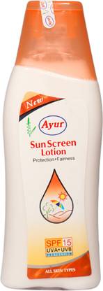AYUR HERBALS Sunscreen - SPF 15 Sun Screen Lotion Enriched with almonds oil & wheatgerm Oil I