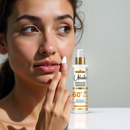 Utkrisht Sunscreen - SPF 60+ PA+++ Khadi Natural SPF 60 Lotion for Daily Skincare Protection