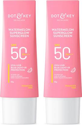 Dot & Key Sunscreen - SPF 50 PA++++ Watermelon Hyaluronic Cooling Sunscreen SPF 50 Combo For Oily & Combination Skin
