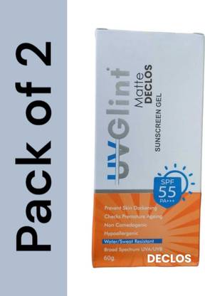 DECLOS Sunscreen - SPF 55 PA+++ uv glint matt sunscreen gel