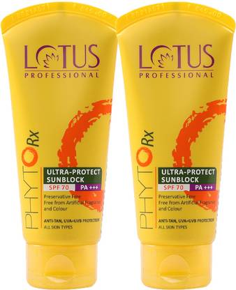 Lotus Professional Sunscreen - SPF 50 PA+++ Phytorx Ultra-Protect Sunblock SPF70_50g ( Pack of 2 )