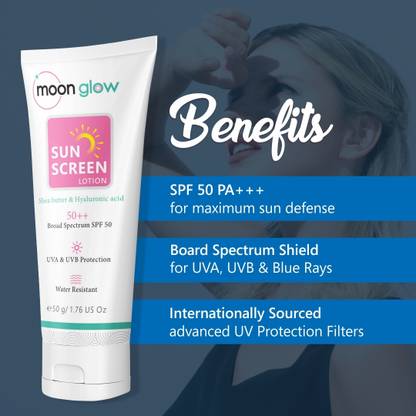 Moon Glow Sunscreen - SPF 50 PA+++ Shea Butter Sunscreen Lotion