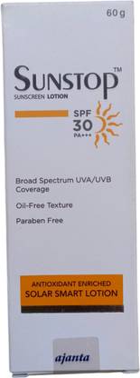 SUNSTOP Sunscreen - SPF 50 PA+++ SUNSCREEN LOTION SPF 30,PA+++, 60GM