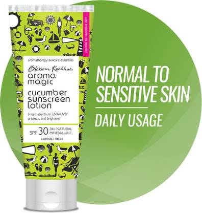Aroma Magic Sunscreen - SPF 30 PA++ Cucumber Lotion|Brightens & Protect from UVA/UVB|Normal-Sensitive Skin