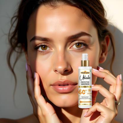 Utkrisht Sunscreen - SPF 60+ PA+++ Khadi SPF 60 Sunscreen Lotion for Face with Natural Skin Boost