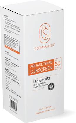 CosmoSheer Sunscreen - SPF 50 PA++++ AQUADEFENSE Sunscreen SPF 50 PA+++