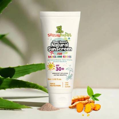 ShuShu Babies Sunscreen - SPF 30+ Plant-Based With UVA/UVB Protection For Babies/Kiddos Under 0-12 Years
