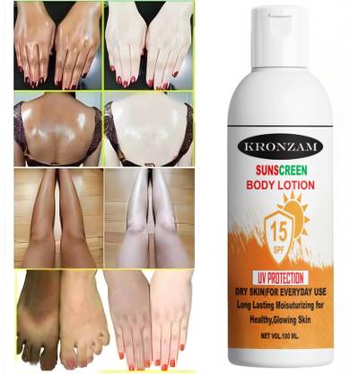 Kronzam Sunscreen - SPF 15++ PA++ sunscreen organic and nathural UV protection vagan body lotion spf 15+++