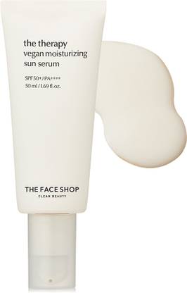 The Face Shop Sunscreen - SPF 50 PA++++ The Therapy Vegan Moisturizing Serum Sunscreen with SPF 50 PA++++