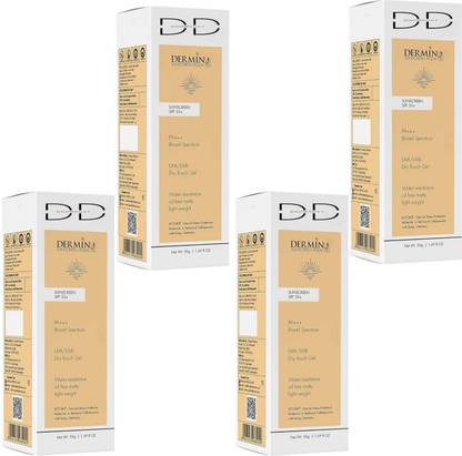 DOOMSDAY Sunscreen - SPF 35 PA++ DERMIN SUNSCREEN AQUA GEL FOR COMPLETE HIGH PROTECTION SUN RAYS PACK OF-50g x4