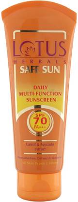 LOTUS HERBALS Sunscreen - SPF 70 PA+++ SAFESUN DAILY MULTI-FUNCTION SUNBLOCK
