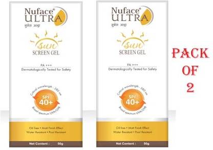 Dabur Sunscreen - SPF 40 PA+++ NUFACE ULTRA SUNSCREEN GEL (PACK OF 2)