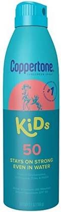 Coppertone Sunscreen - SPF 50 PA+ Kids Sunscreen Spray SPF 50 Water Resistant BIG SIZE 196 gm