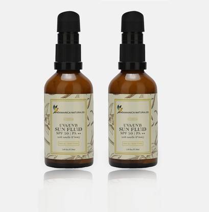 ANDAMANICA NATURALSS Sunscreen - SPF 4 PA++ UVA/UVB SUN FLUID SPF 50 PA++ Lightweight Non Sticky Non Greasy Blocks Pack of 2