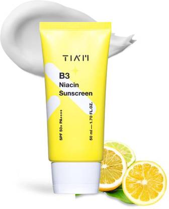 TIAM Sunscreen - SPF 50+ PA++++ with Niacinamide, UVA/UVB Sun Protection for Dry & Combination Skin, Men & Women