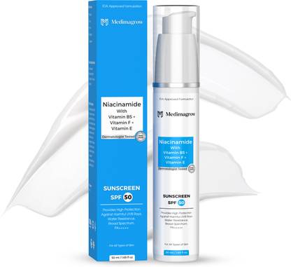 Medimagrow Sunscreen - SPF SPF 50 Niacinamide sunscreen SPF 50 PA+++++ For All types of skin