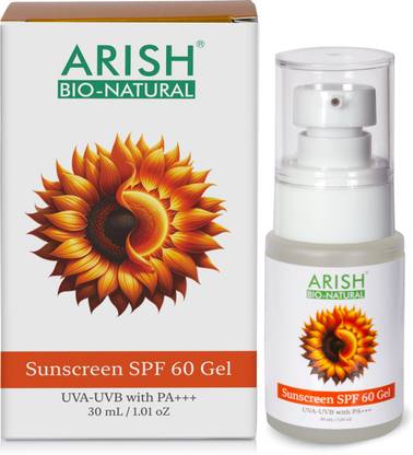 ARISH BIO-NATURAL Sunscreen - SPF 60 PA+++ Sunscreen SPF 60 Gel