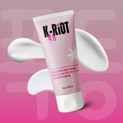 K-RIOT Sunscreen - SPF 50 PA+++ Dew Infused Snail Mucin SPF50 PA+++ SunDefender