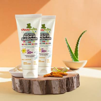 ShuShu Babies Sunscreen - SPF 30+ PA++ Sunscreen For All Skin Type of Babies & Kids - Plant-Based & Natural