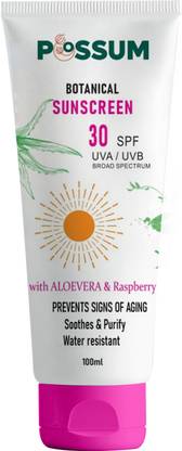 POSSUM Sunscreen - SPF 30 Botanical Sunscreen with Aloe Vera & Raspberry - Prevents Signs of Aging