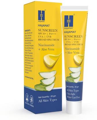 Hajamat Sunscreen - SPF 50 PA+++ SPF 50 Sunscreen for women & men, Broad Spectrum, No White Cast, Water Resistant
