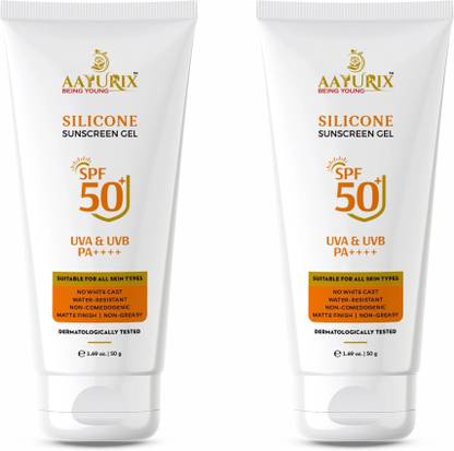 AAYURIX BEING YOUNG Sunscreen - SPF 50+ PA++++ UVA-UVB Protection|6 UV Filters-Water Resistance |SiliconeGel |No White Cast