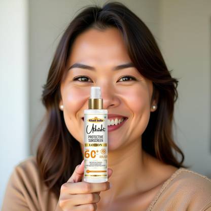 Utkrisht Sunscreen - SPF 60+ PA+++ Khadi Herbal SPF 60 Lotion with Gentle Touch and Herbal Care